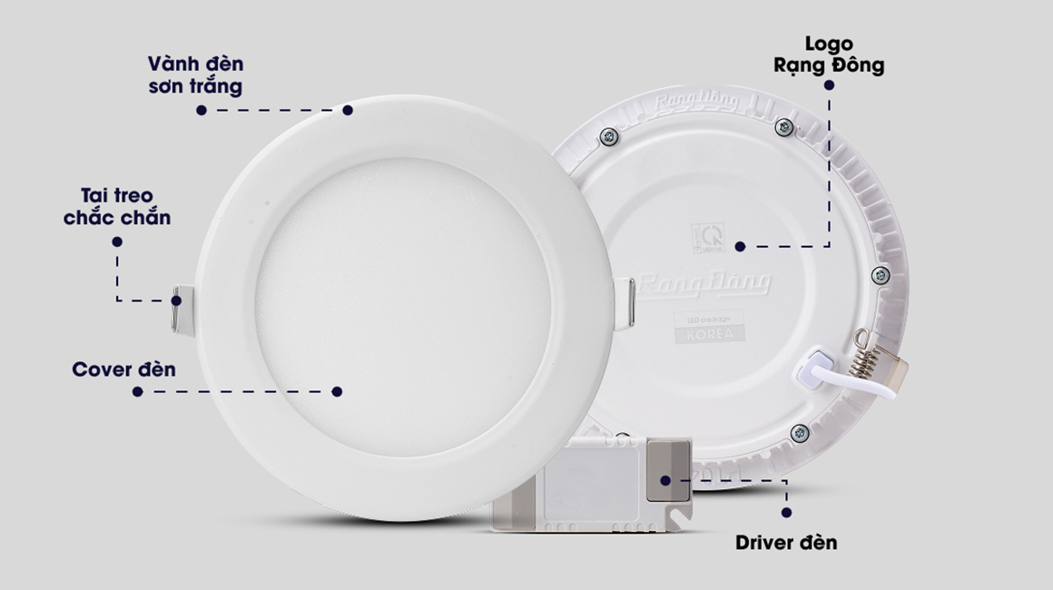 đèn led rạng đông âm trần tròn 8w, 10w, 12w